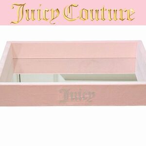 Juicy Couture Home Rhinestone Crown Logo Velour Decorative Mirrored Tray